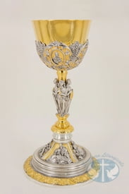 637 Brass chalice images of The Evangelists and Holy Heart