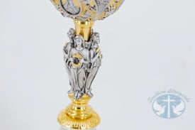 637 Brass chalice images of The Evangelists and Holy Heart