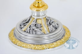 637 Brass chalice images of The Evangelists and Holy Heart