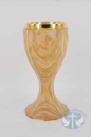 Contemporary Chalices ELC 250 01 Torsion Olive Wood Chalice