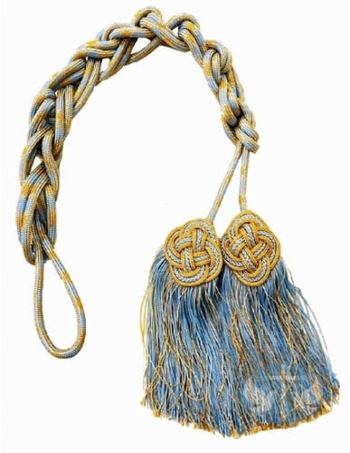 Cincture- Braided Knot Marian Blue and Gold Cincture