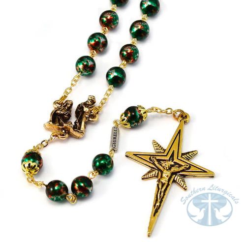 Holy Christmas Nativity Star Gold Rosary