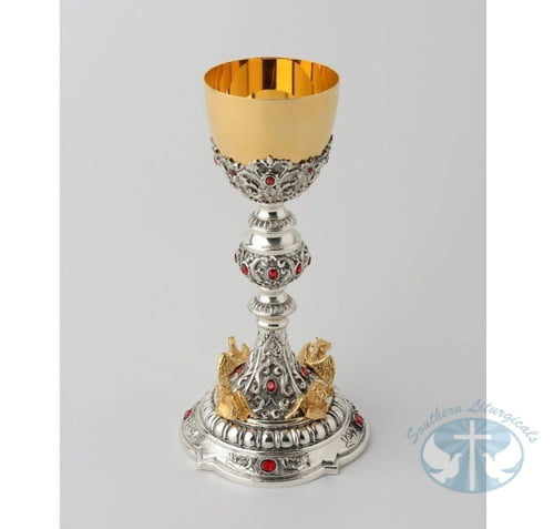 Four Evangelists Chalice and Paten with Swarovski Crystals - Item 175A