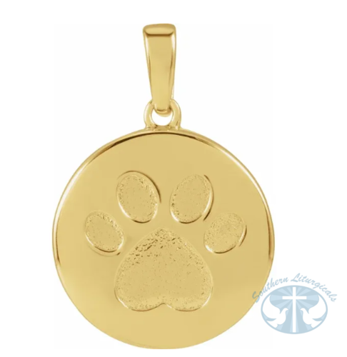 Gold-Plated Sterling Silver Paw Print Ash Holder Pendant