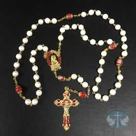 Holy Christmas Gift of Love Rosary with Floral Beads