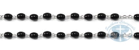 The Holy Mass Rosary with Oval Glass Black Beads