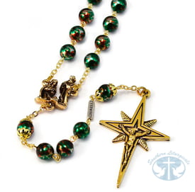 Holy Christmas Nativity Star Gold Rosary