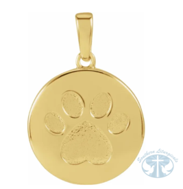 Gold-Plated Sterling Silver Paw Print Ash Holder Pendant