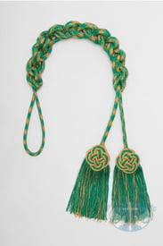 Cincture - Braided Knot Green and Gold