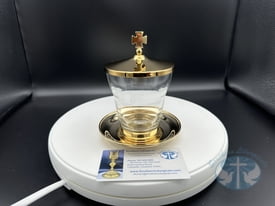 Ablution Set Glass and Gold Plate