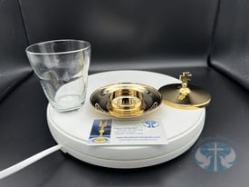 Ablution Set Glass and Gold Plate