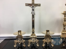 Metalware Large Rococo Altar Set- 21 inch crucifix