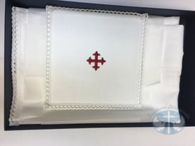 Clergy Items Large Red Cross Italian Altar Linen Set