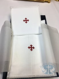 Large Red Cross Italian Altar Linen Set