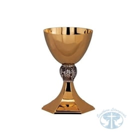 Metalware Artistic Silver Chalice and Paten 1848 by Molina