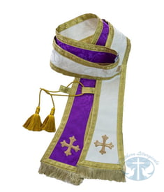 Clergy Items Large Reversible Confessional Stole Purple/Creme