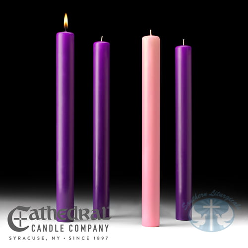 Advent Altar Candle Set 1 1/2" X 16" - 51% Beeswax (APE)