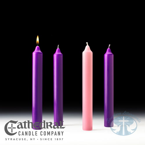 Advent Altar Candle Set 1 1/2" X 12" - Stearine (PE)