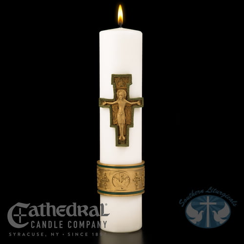 Cross of St. Francis Pillar Candle 3 inch