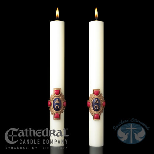 Christ Victorius Complementing Candles- Pair