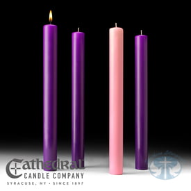 Advent Altar Candle Set 1 1/2" X 16" - 51% Beeswax (APE)