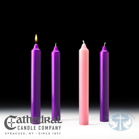 Advent Altar Candle Set 1 1/2" X 12" - Stearine (PE)