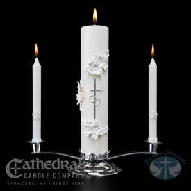 Misc Candles Holy Matrimony Candle Set - Silver and White