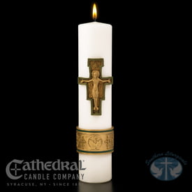 Cross of St. Francis Pillar Candle 3 inch