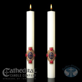 Christ Victorius Complementing Candles- Pair