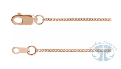 14K Rose Gold 1 mm Diamond-Cut Curb Chain