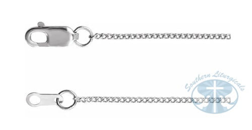 14K White Gold 1 mm Diamond-Cut Curb Chain