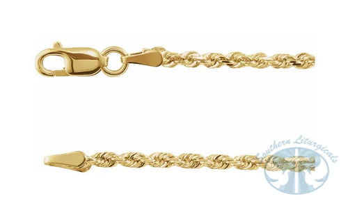 14K Yellow Gold 1.8mm Diamond-Cut Rope Chain