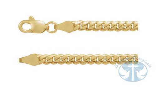 14K Yellow Gold 3.3 mm Cuban Link Curb Chain