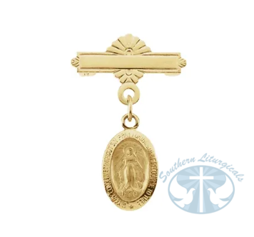 Miraculous Medal Baptismal Pin Style 2