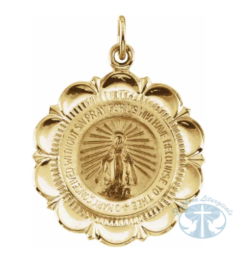 Miraculous Medal 14K Yellow Gold