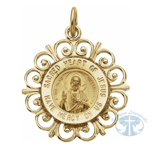 Sacred Heart of Jesus Medal 14K Yellow