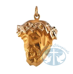 Face of Jesus Pendant 14K Yellow Gold | Religious Jewelry