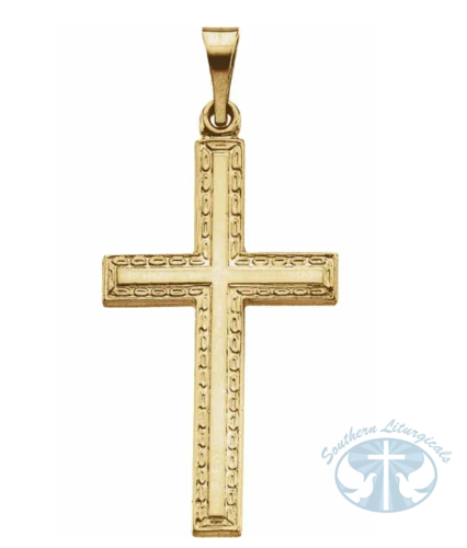 Cross Pendant 14K Yellow Gold 24x14 mm