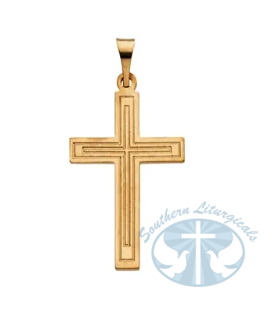 14K Yellow Cross Pendant 22 x14 mm