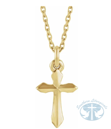 14K Yellow Cross 18" Necklace