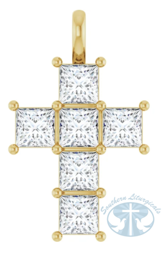 Natural Diamond Cross Pendant