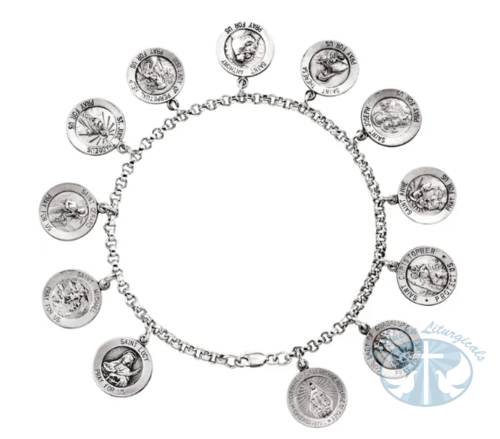 Sterling Silver Saints 7 1/2" Bracelet