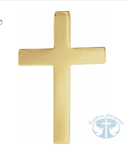 14K Yellow Cross Lapel Pin