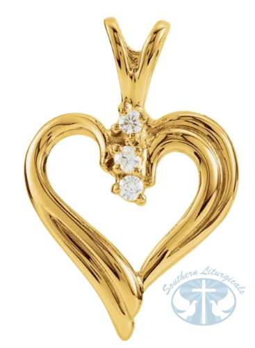 Round Accented Heart Pendant