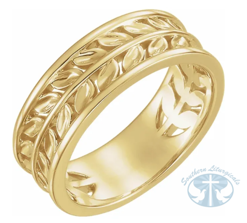 14K Yellow Gold Leaf Ring