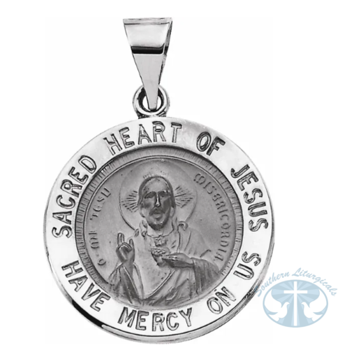 Round Hollow Sacred Heart of Jesus Medal