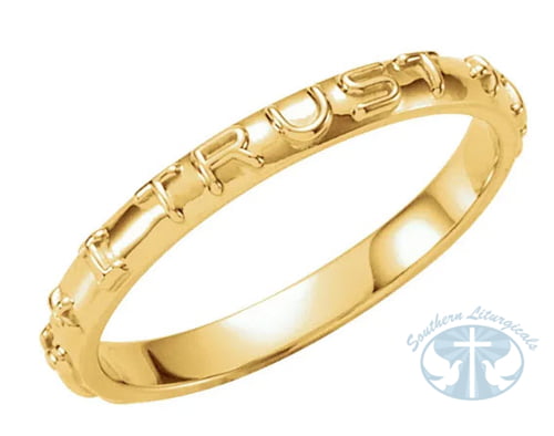 Jesus I Trust In You - 14K Yellow Gold Ring