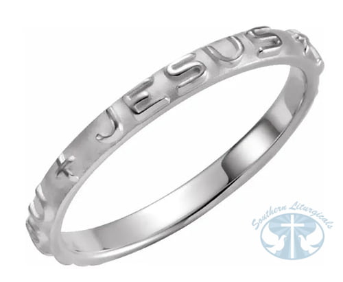 Jesus I Trust In You - 14K White Gold Ring