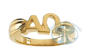 14K Yellow Gold Alpha Omega Ring