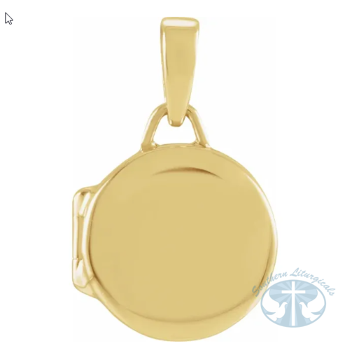 14K Yellow Gold Round Locket Pendant